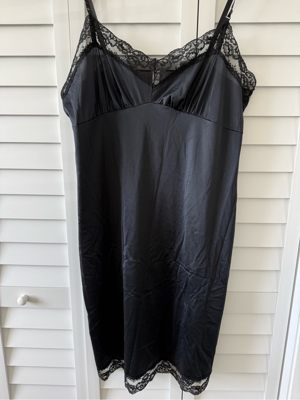 Vintage Harvey King Black Lace Slip Dress 44 XL